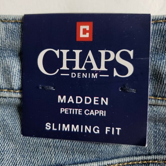 Chaps Madden Capri Jeans Size 10P 30X20 Super Stretch Slimming Beach View - Picture 7 of 10